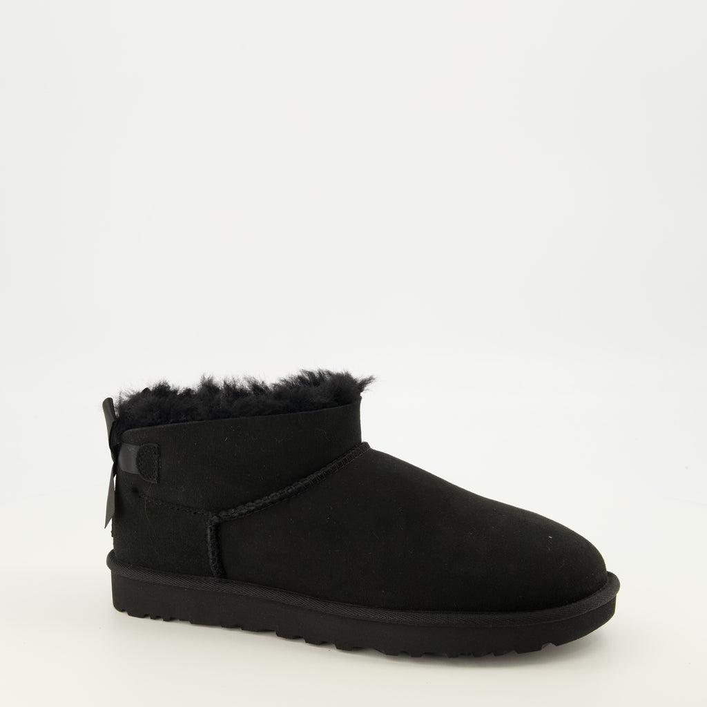Bottines Bottes Ultra Mini Bailey Bow noir Ugg Noir Femme