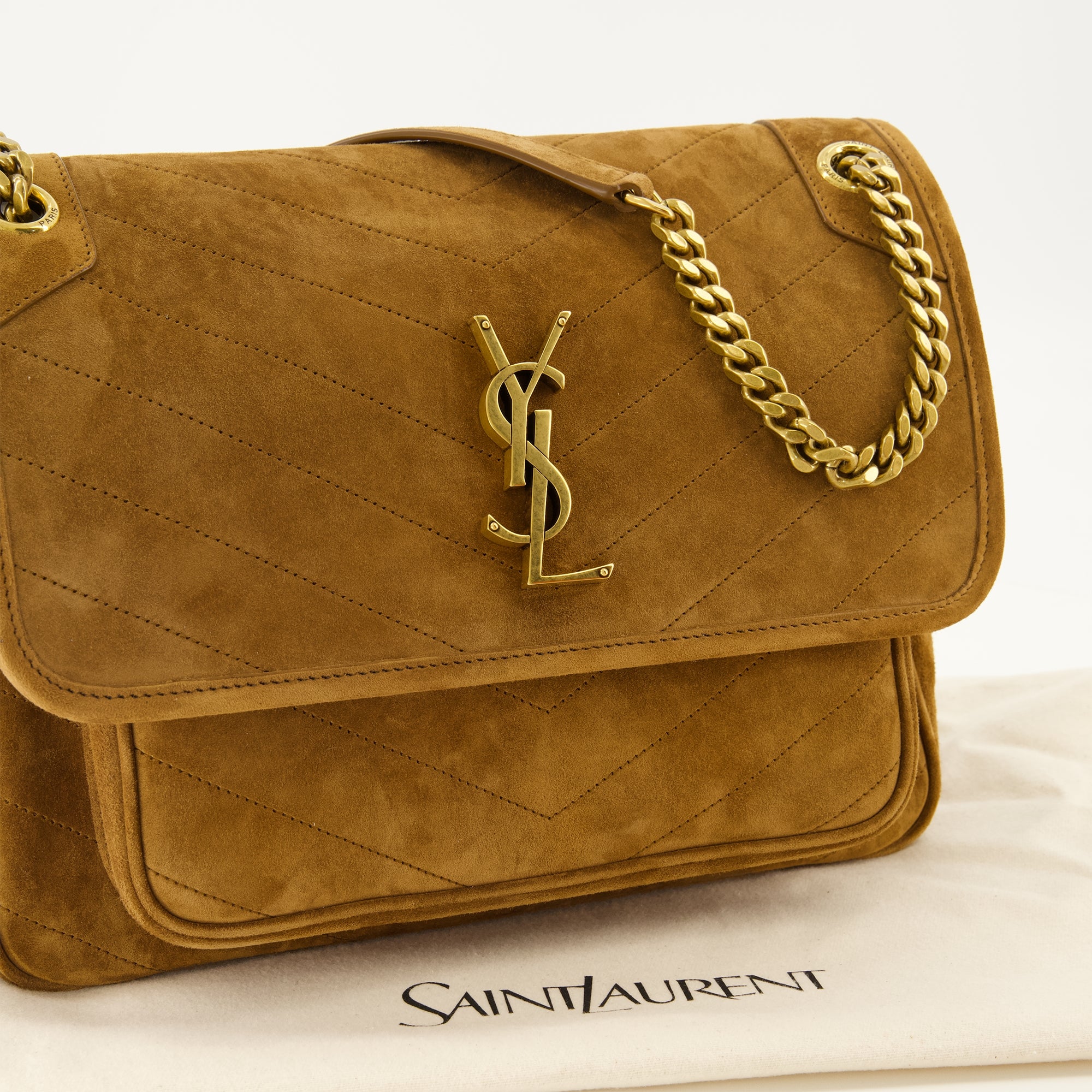 Sacs à main et épaule Niki Medium Suede Brown Bag Saint Laurent Marron Femme