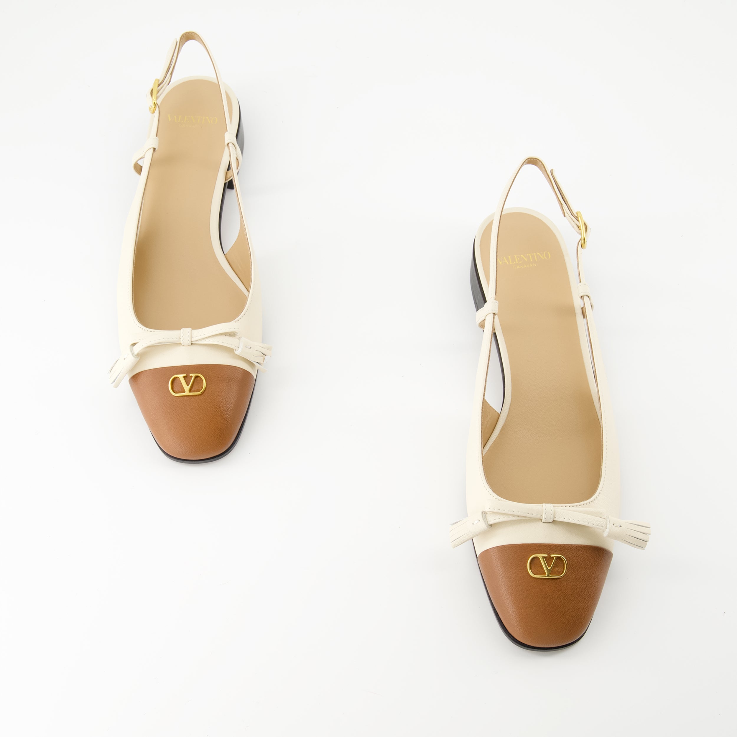 Ballerine Ballerine in Pelle Valentino Garavani Beige Femme