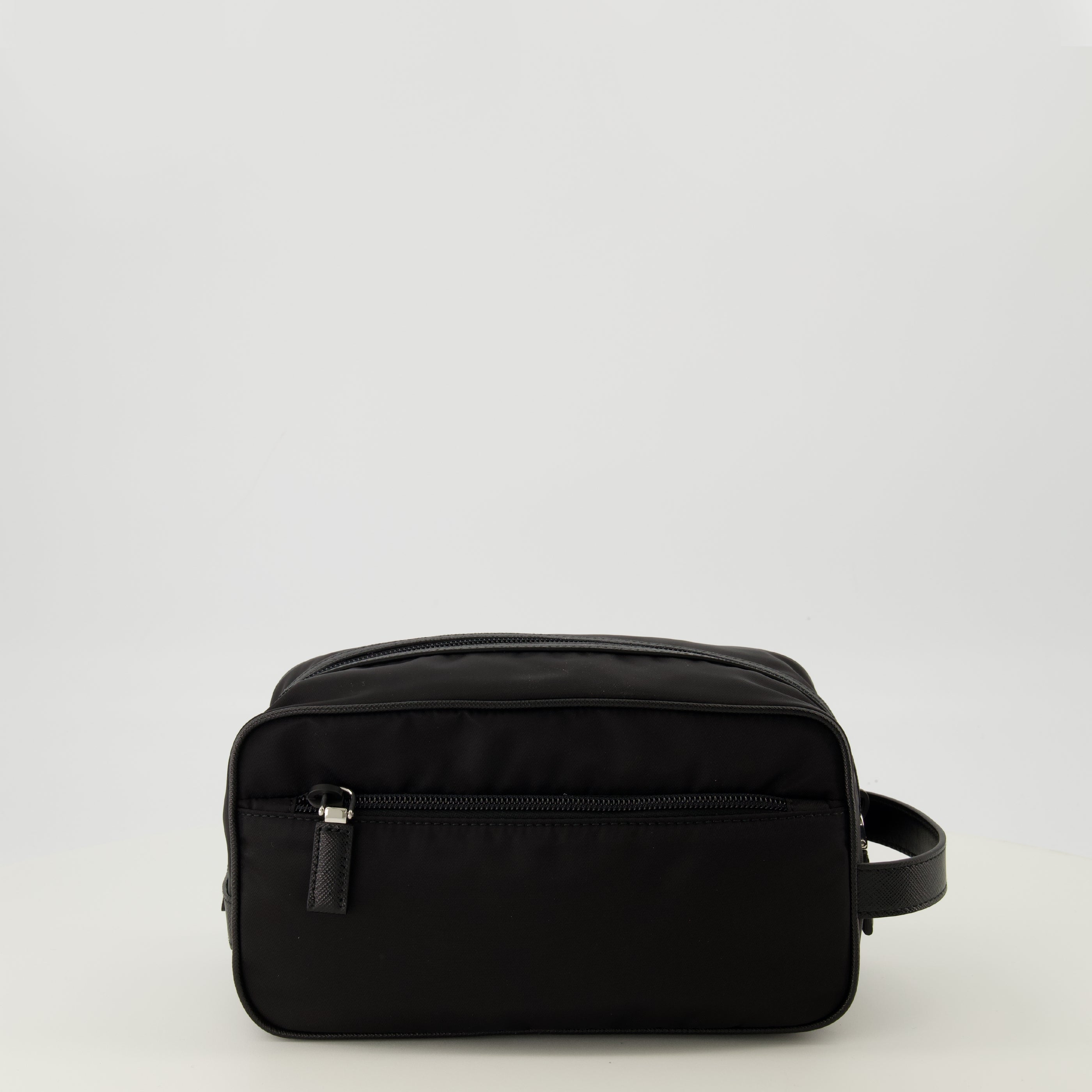 Pochettes Pochette noire en Re-Nylon et cuir Saffiano Prada Noir Homme