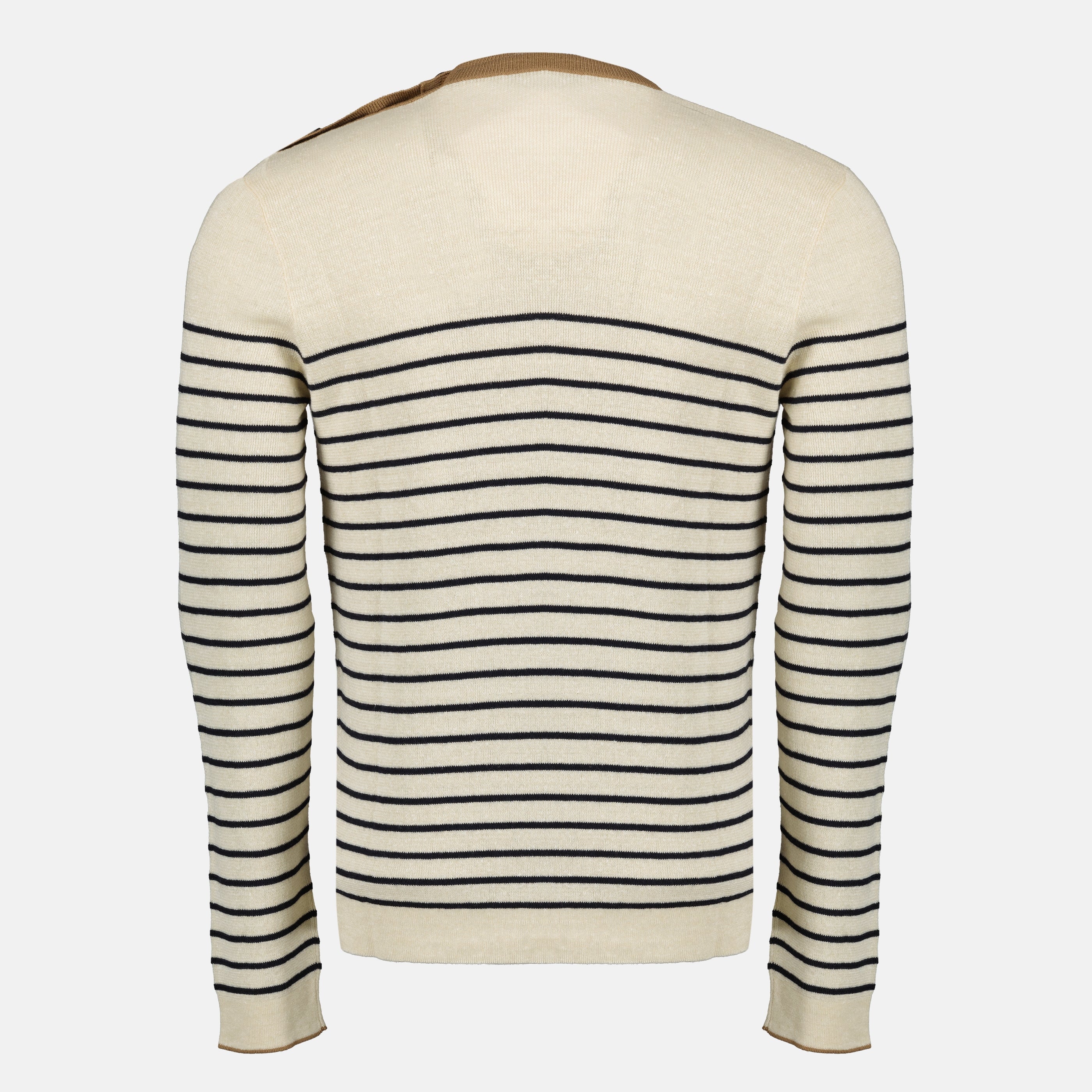 Maille Pull en linge beige à rayures Prada Beige Homme