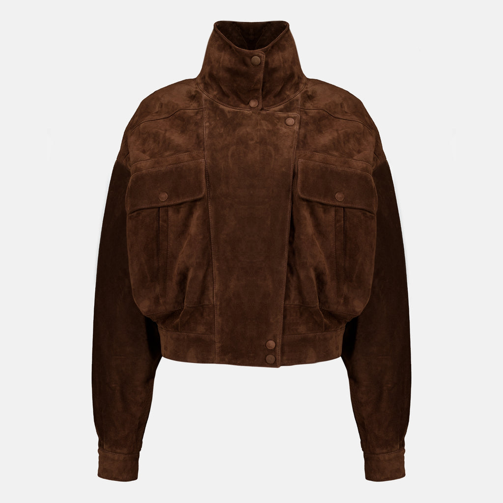Manteaux Vintage braune Wildlederjacke Saint Laurent Marron Femme