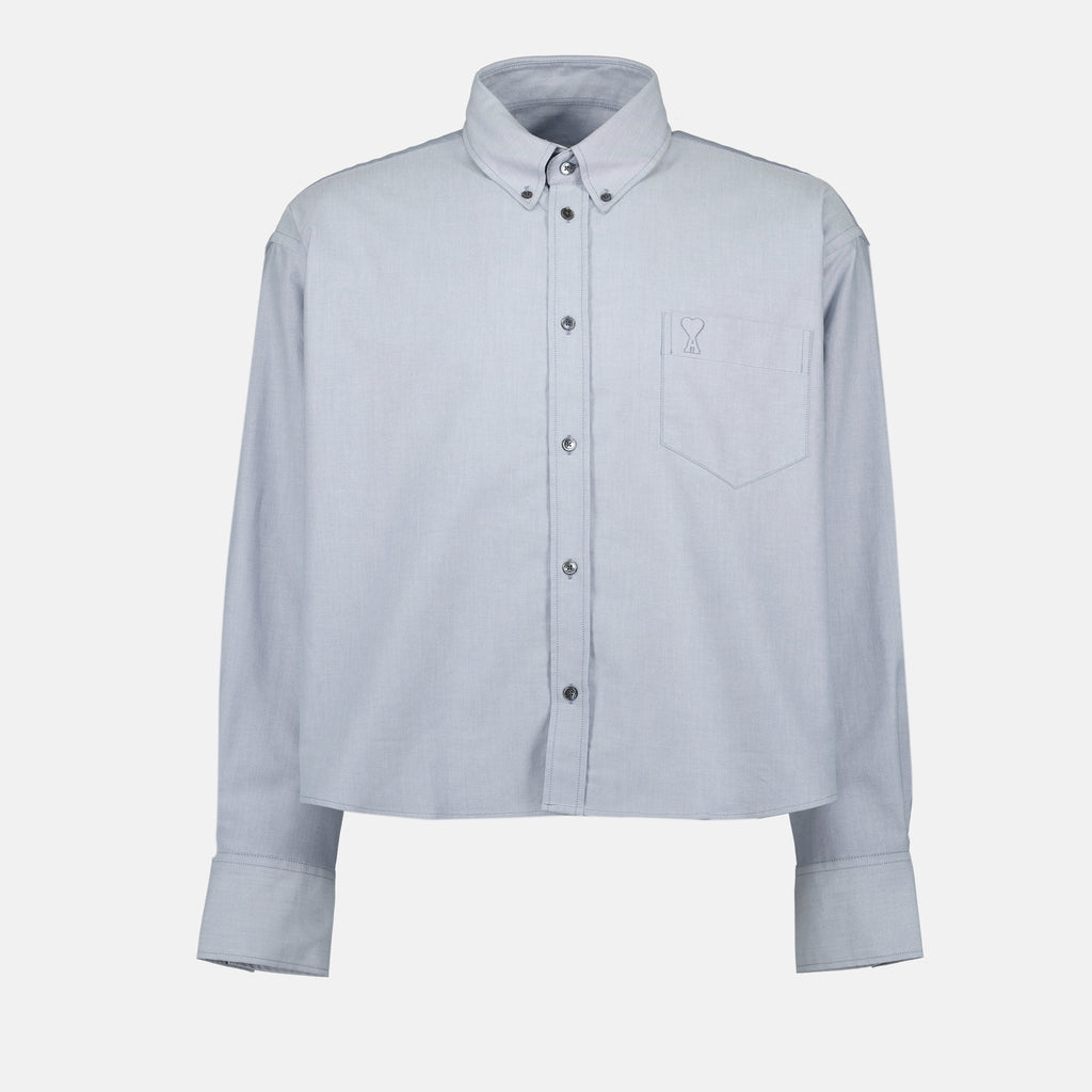 Chemises Chemise courte oversize Ami PARIS Gris Unisexe