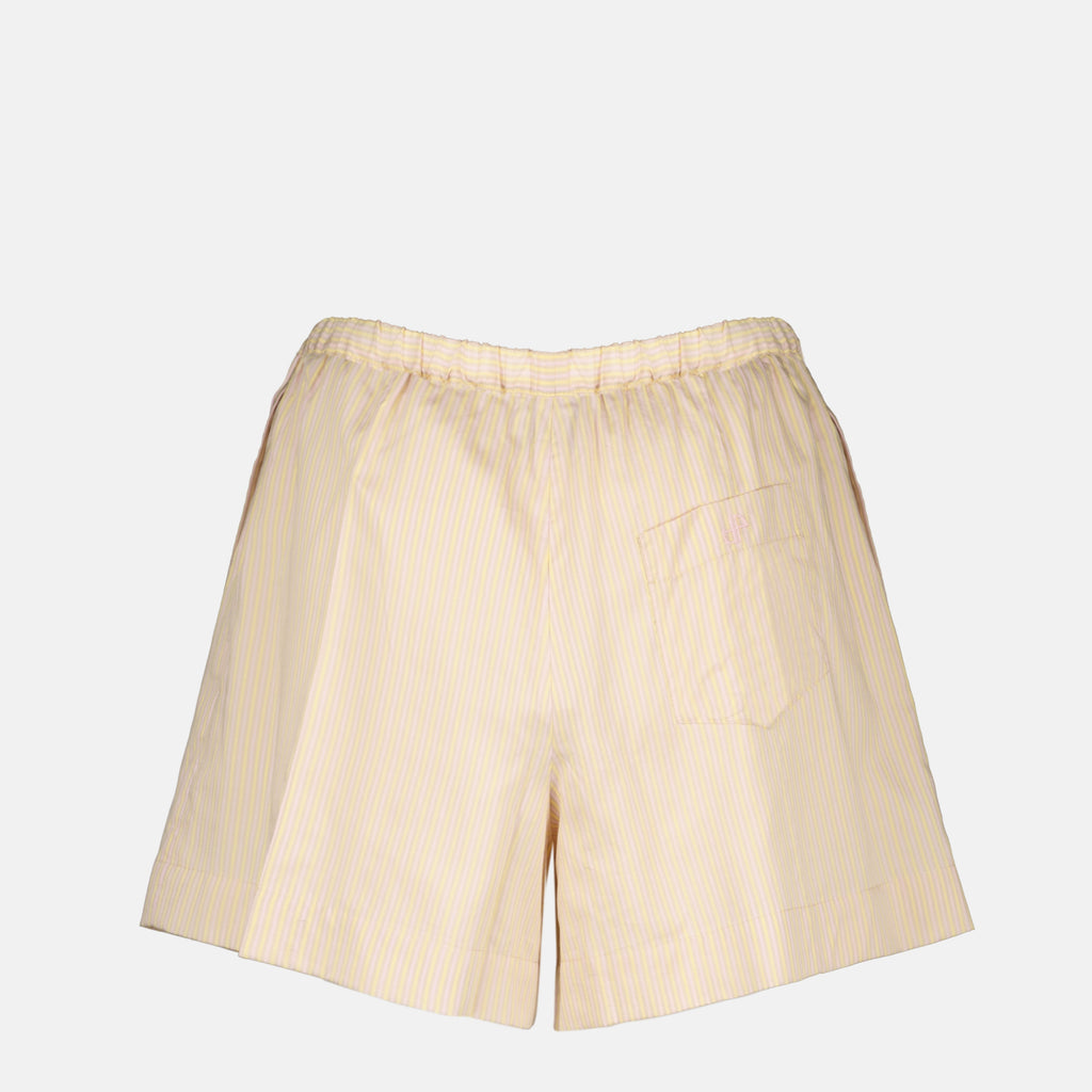 Shorts 베이지 스트라이프 실크 반바지 Patou Rose Femme