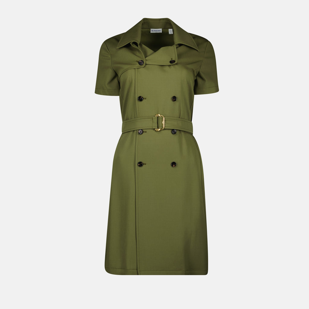 Robes Robe trench verte Burberry Kaki Femme