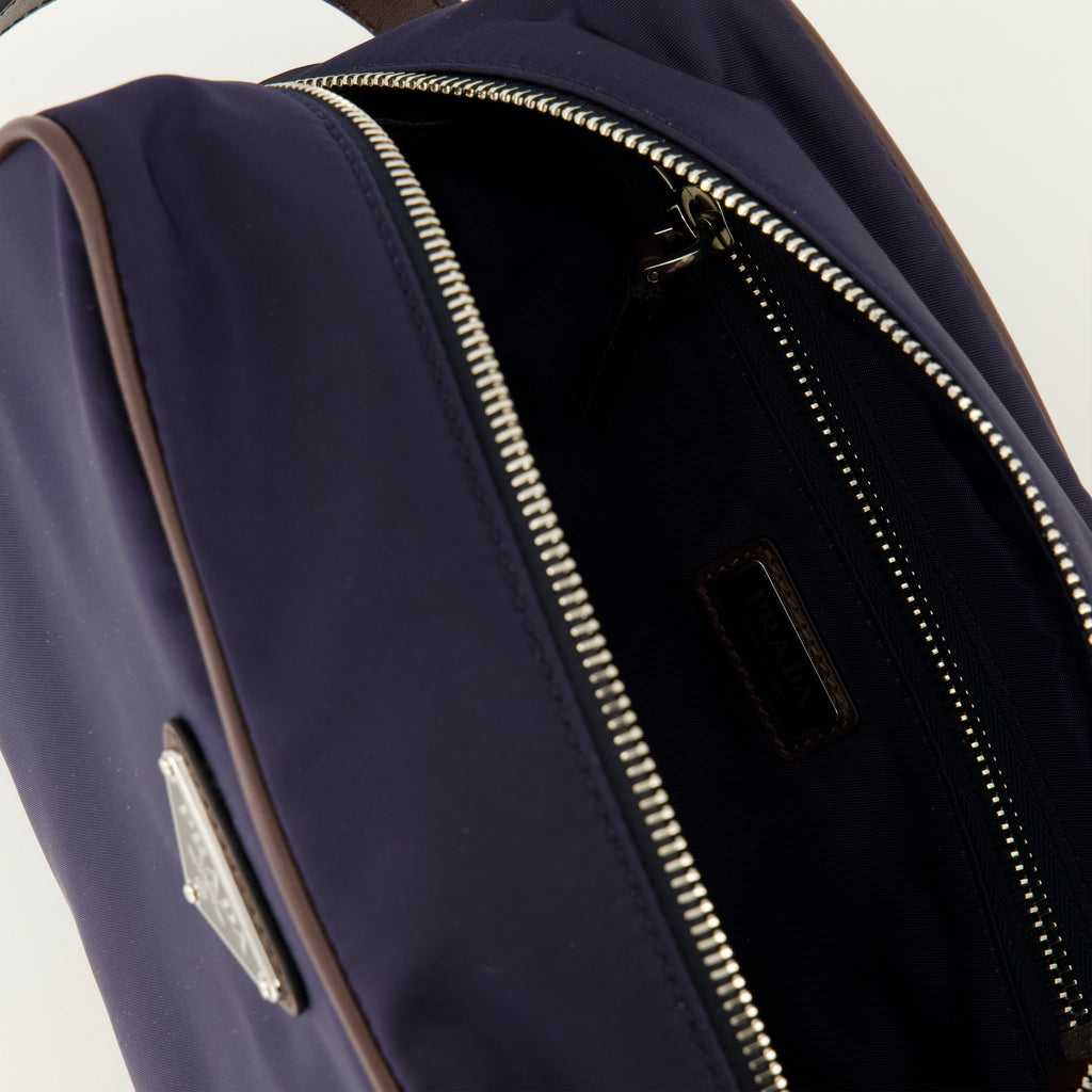 Pochettes Pouch SpeedRock Blu Navy in Re-Nylon e Pelle Prada Bleu foncé Homme