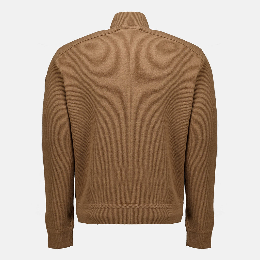 Vestes Cardigan zippé matelassé marron Moncler Marron Homme