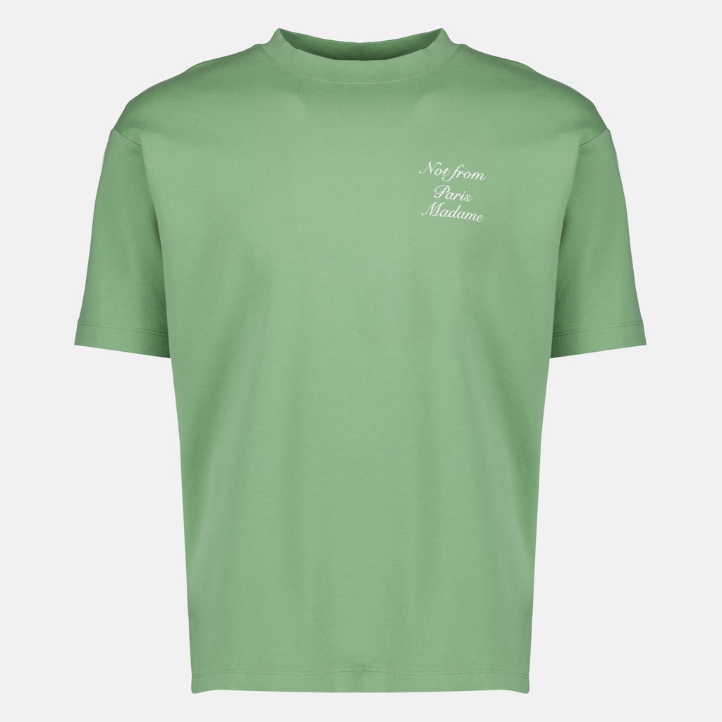 T-shirts Green slogan calligraphy T-shirt Drole De Monsieur Vert Homme
