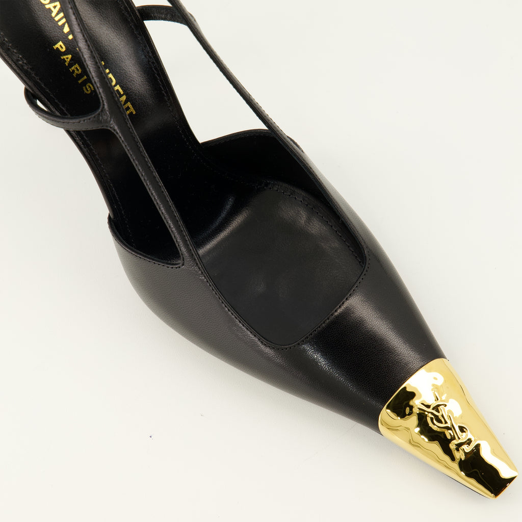 Escarpins ジャンヌ スリングバッグ ブラックレザー Saint Laurent Noir Femme