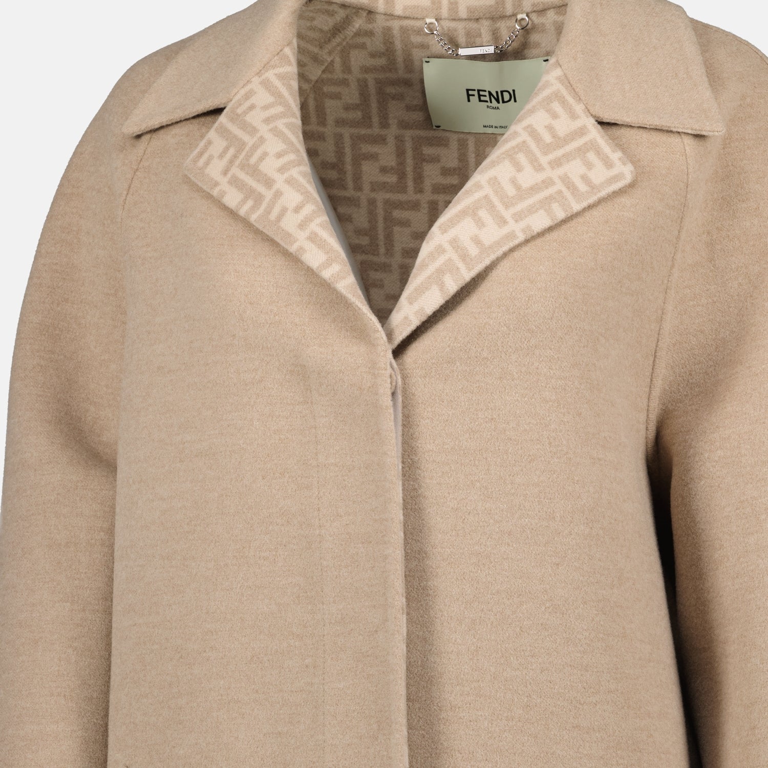 Mäntel Wollmantel Fendi Beige Femme