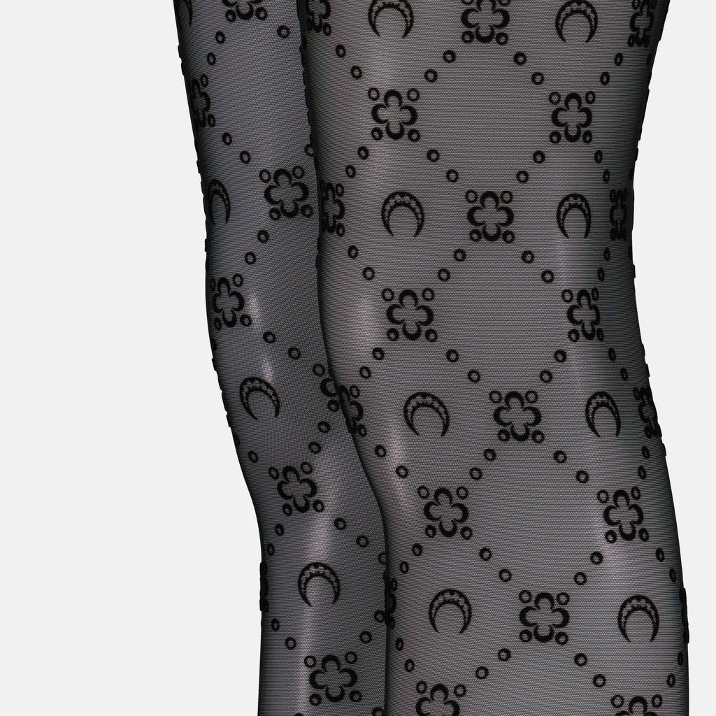 Image de l'article Collants monogramme en mesh de la marque Marine Serre pour Femme - Saison Automne-Hiver 2025 - Vue détaillée_1