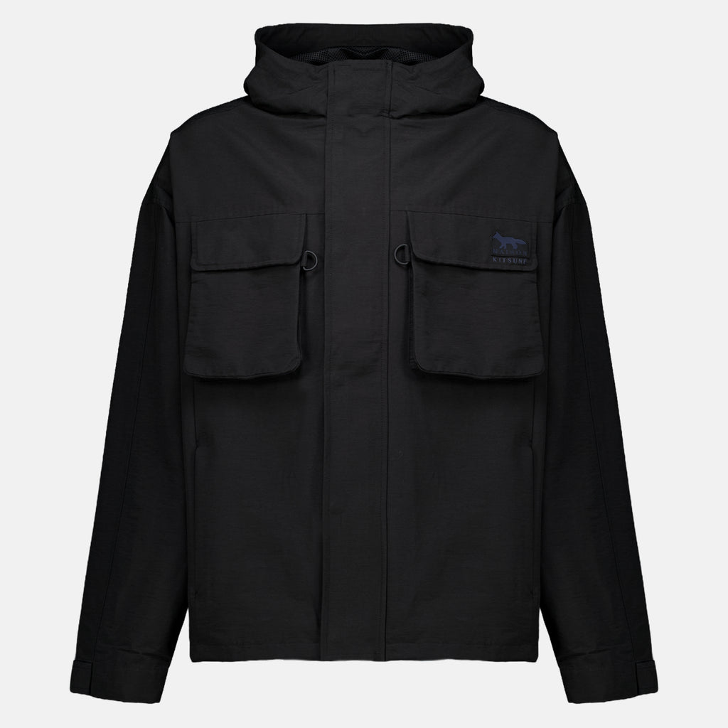 Vestes Giacca a vento nera Maison Kitsune Noir Homme