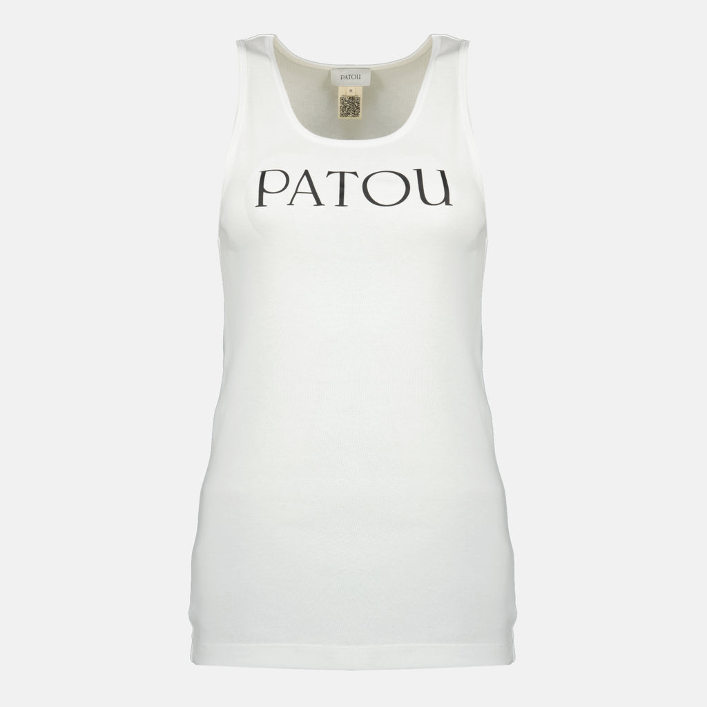 Immagine dell'articolo Top in cotone bianco a costine del marchio Patou per Donna - Stagione Primavera-Estate 2026 - Vista Fronte