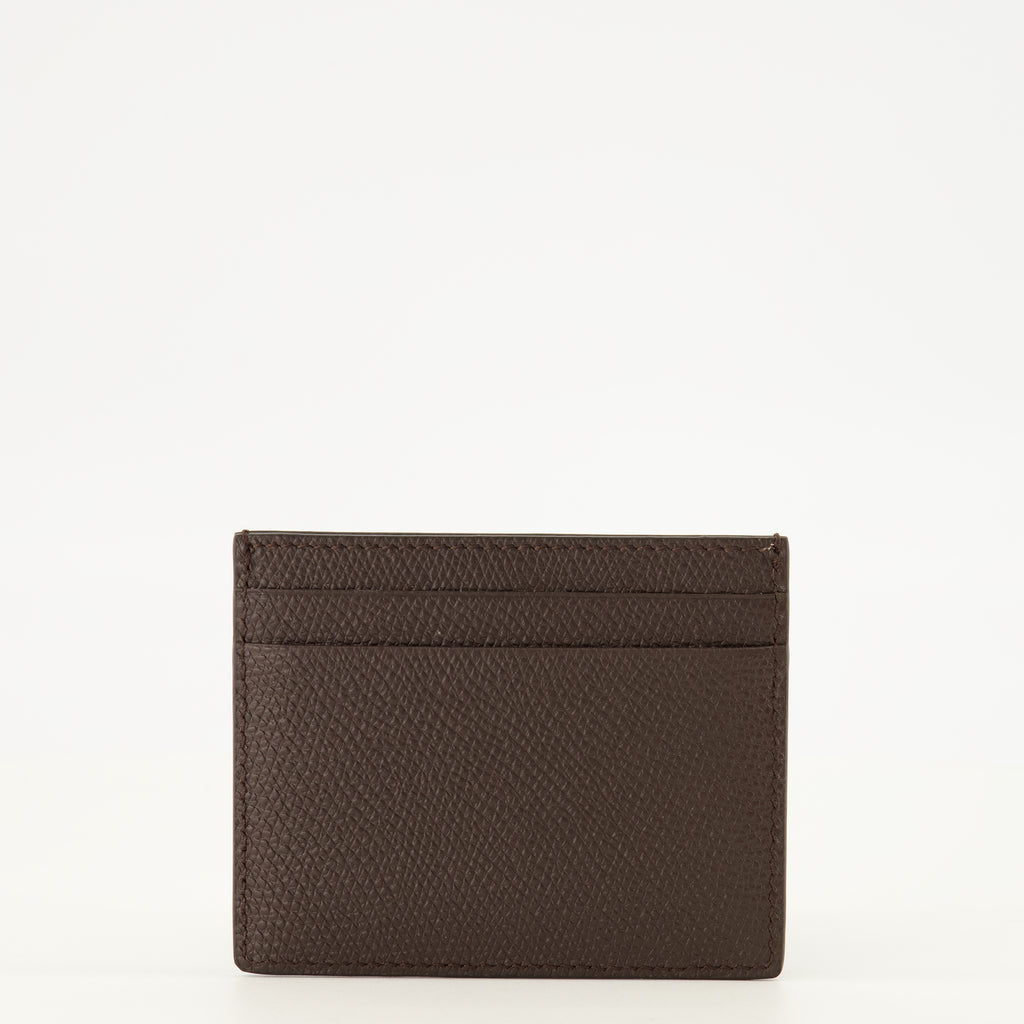 Petite maroquinerie Porte-cartes VLogo en cuir marron Valentino Garavani Marron Femme