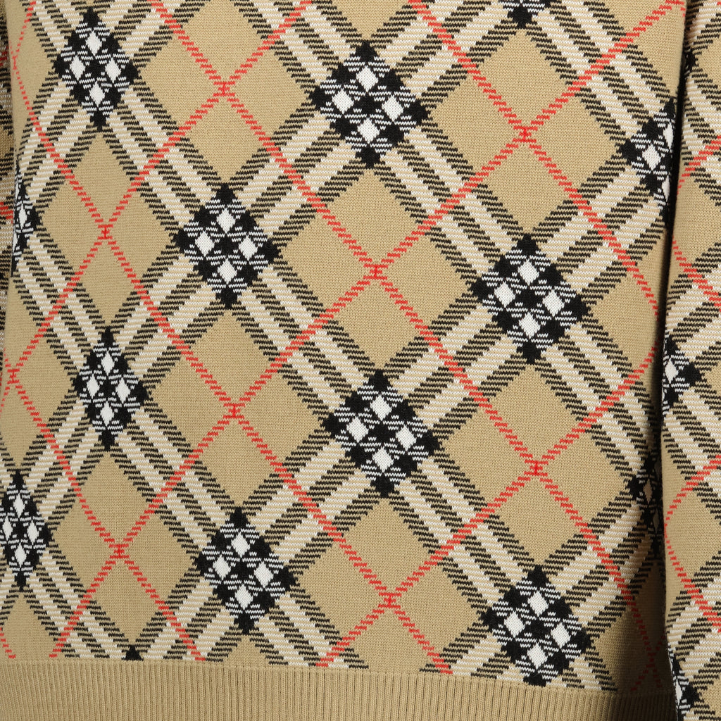 Image de l'article Pull à carreaux Check en laine de la marque Burberry pour Homme - Saison Printemps-Été 2026 - Vue détaillée_2