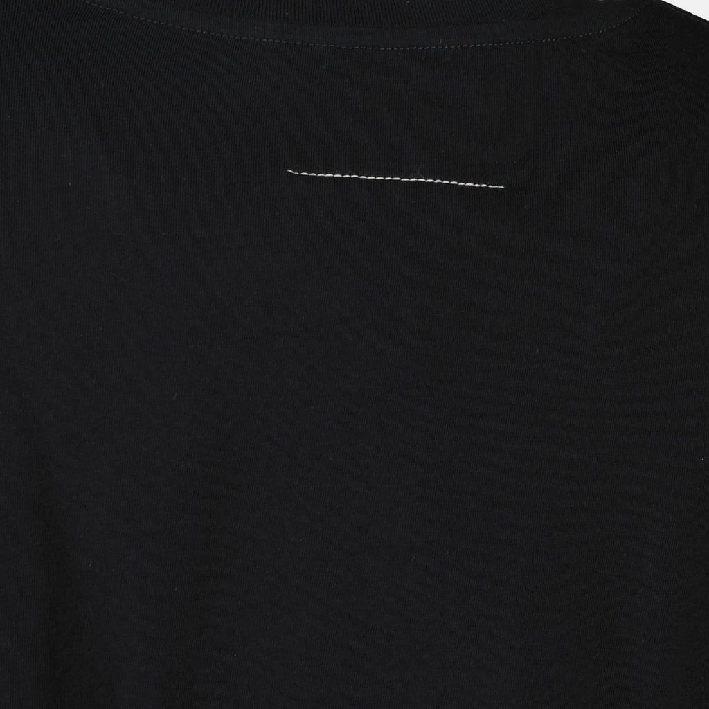 T-shirts T-shirt Signature Nera in Cotone Mm6 Noir Femme