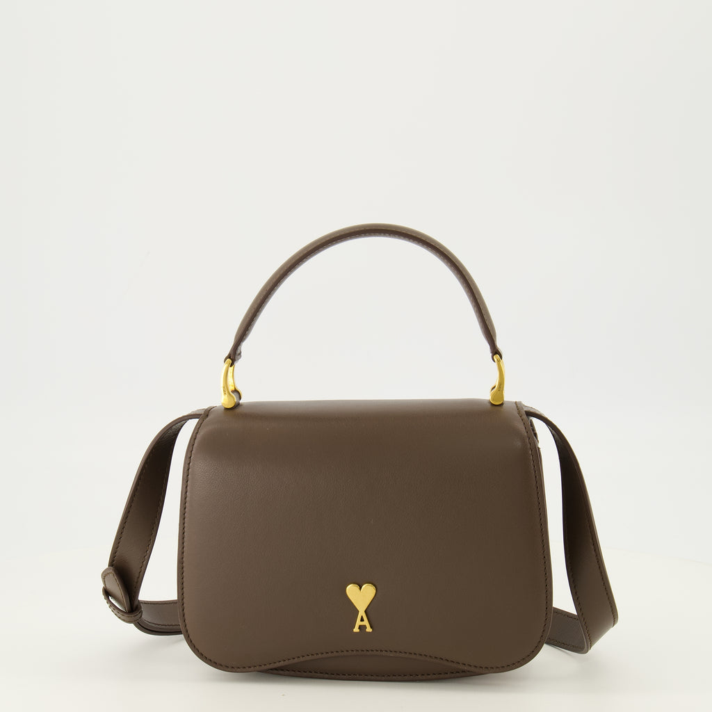 Sacs bandoulière Top Handle Paris Paris Braune Leder Tasche Ami PARIS Marron Unisexe