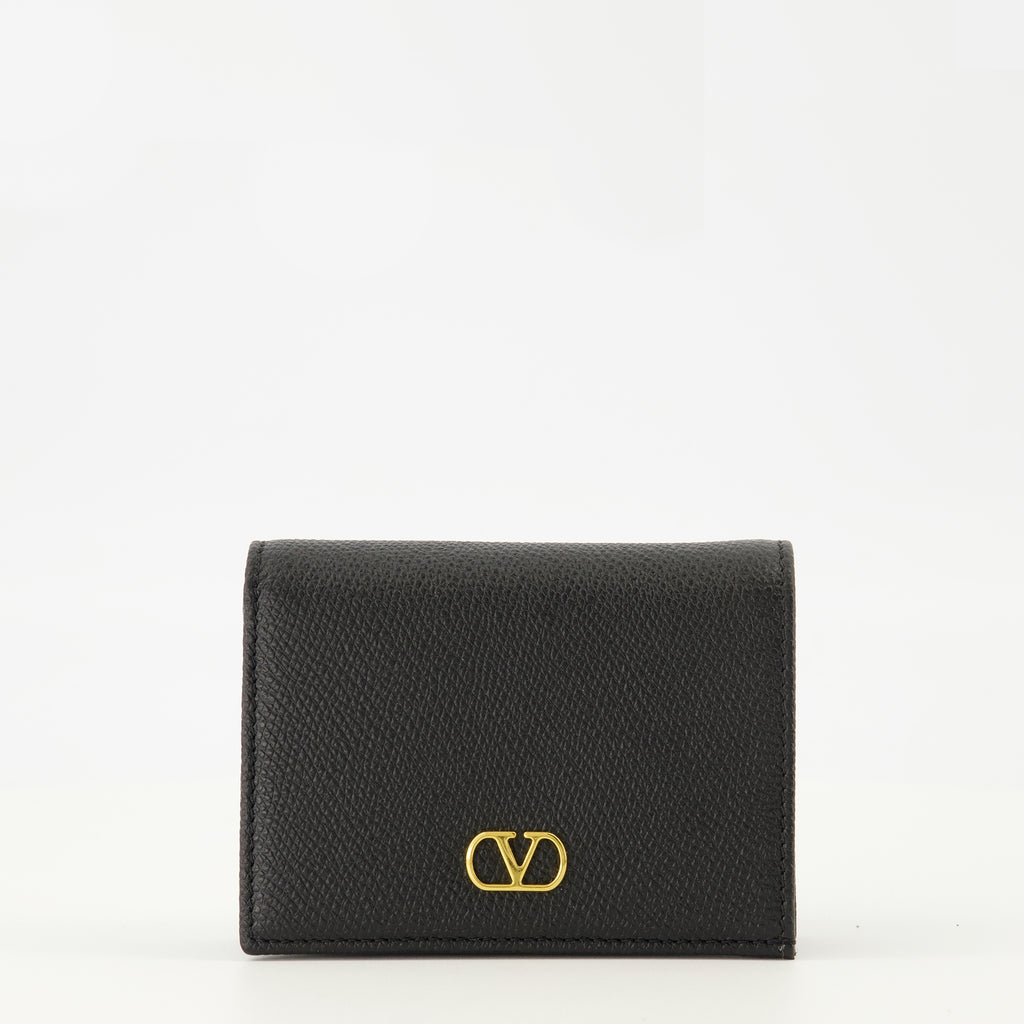 Petite maroquinerie 黒のレザーVlogo財布 Valentino Garavani Noir Femme