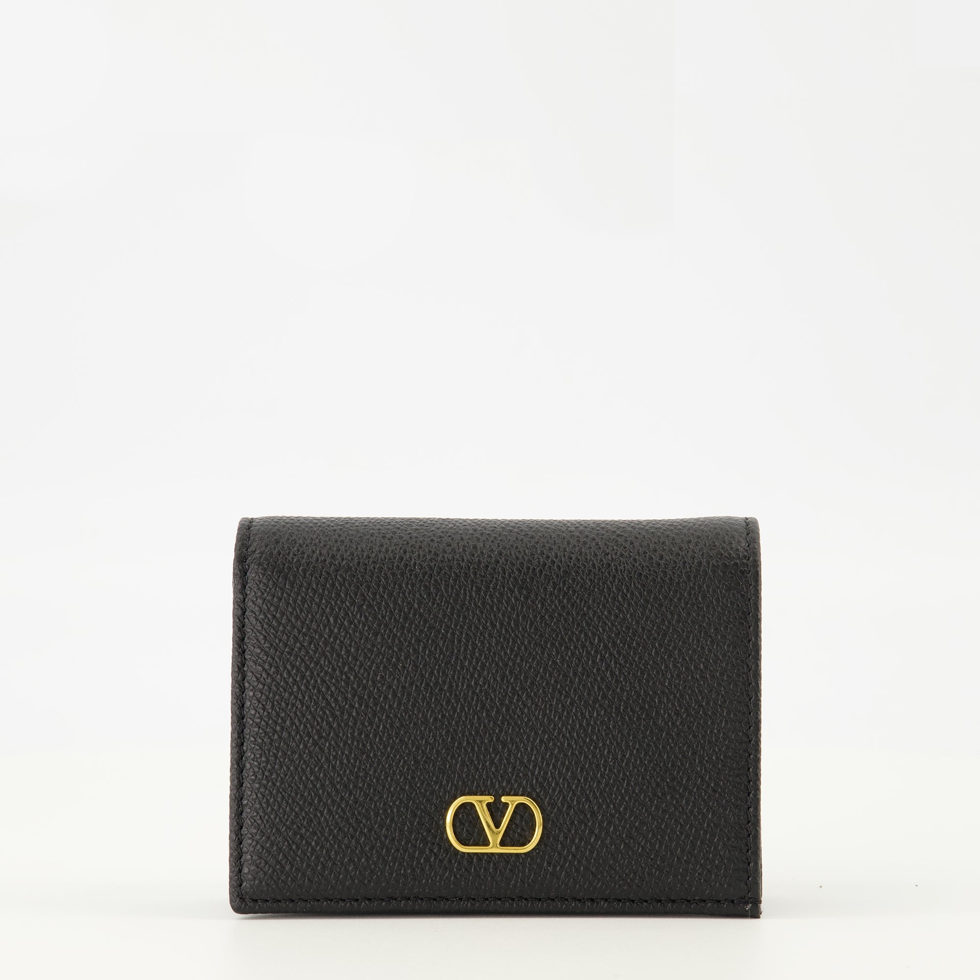 Petite maroquinerie 黒のレザーVlogo財布 Valentino Garavani Noir Femme