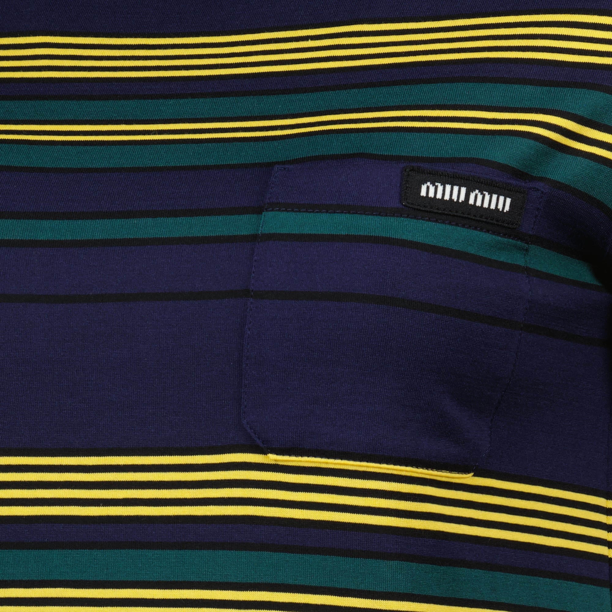 Maille ストライプコットンTシャツ Miu Miu Bleu foncé Femme