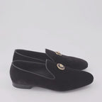 Loafer Mocassins en velours Versace Schwarz Homme