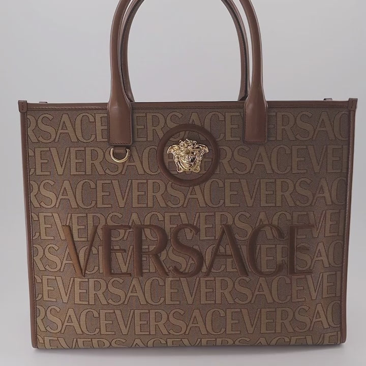Sacs cabas Sac cabas Versace Allover Versace Marron Femme