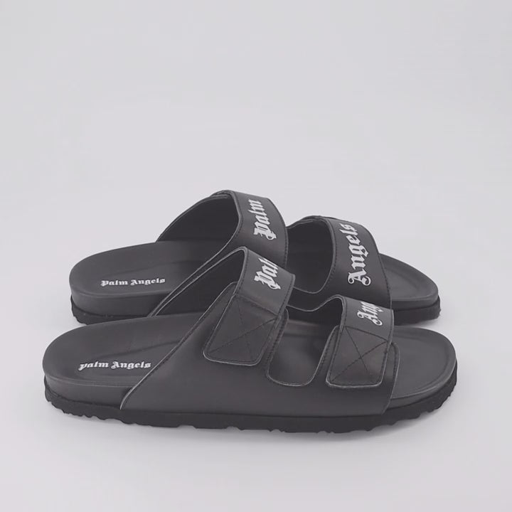 Chaussures ouvertes Claquettes à logo Palm Angels Noir Homme