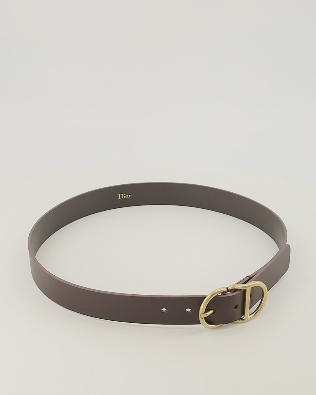 Ceintures CD Brown Leather Belt Dior Marron Homme