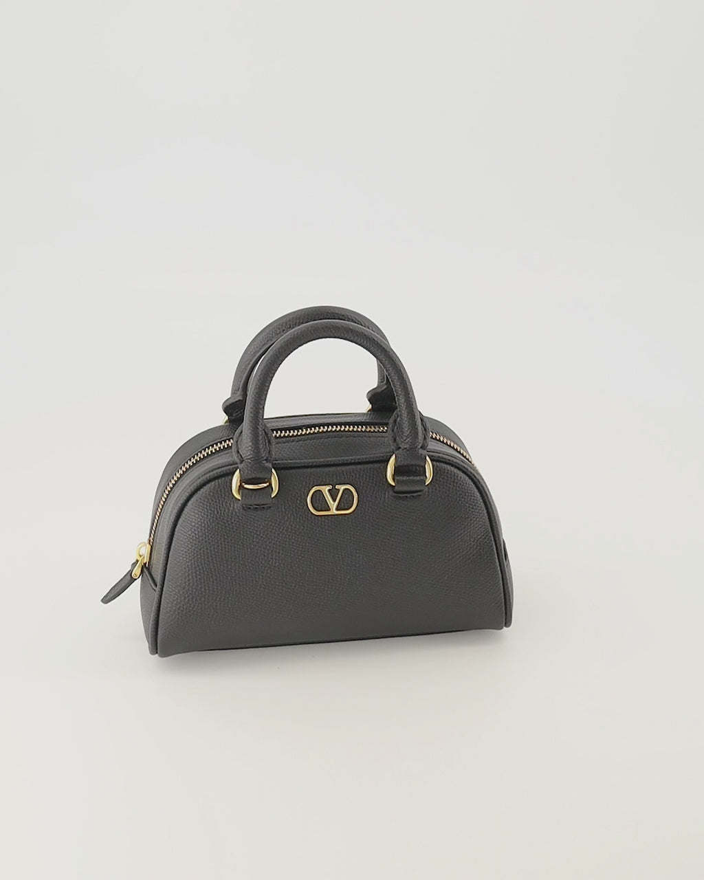 Sacs à main et épaule 검은 가죽으로 된 미니 VLogo 볼링 백 Valentino Garavani Noir Femme