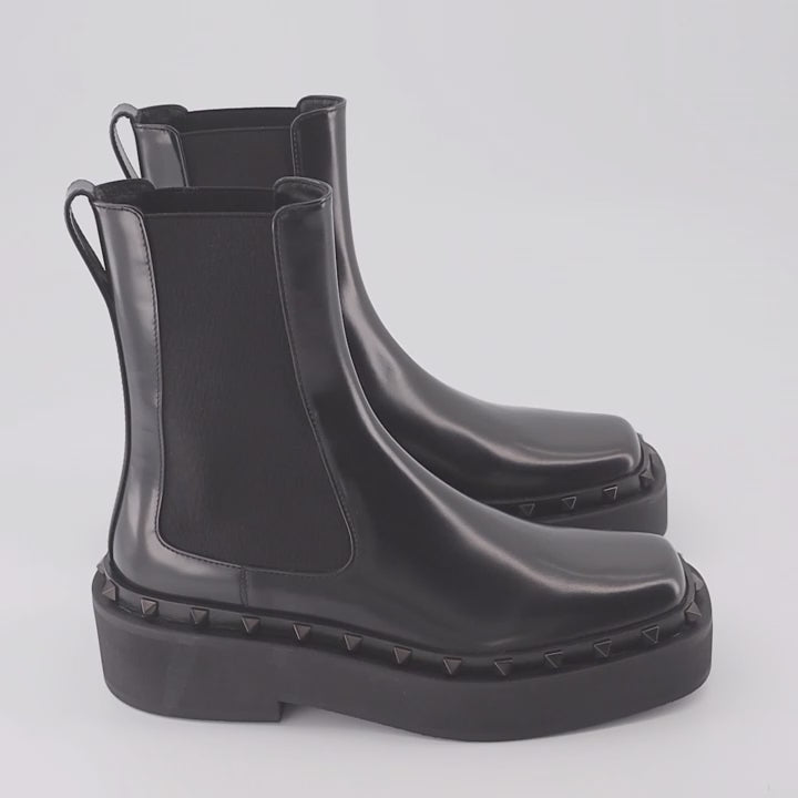 Botins Bottines Rockstud M-Way Valentino Garavani Preto Femme