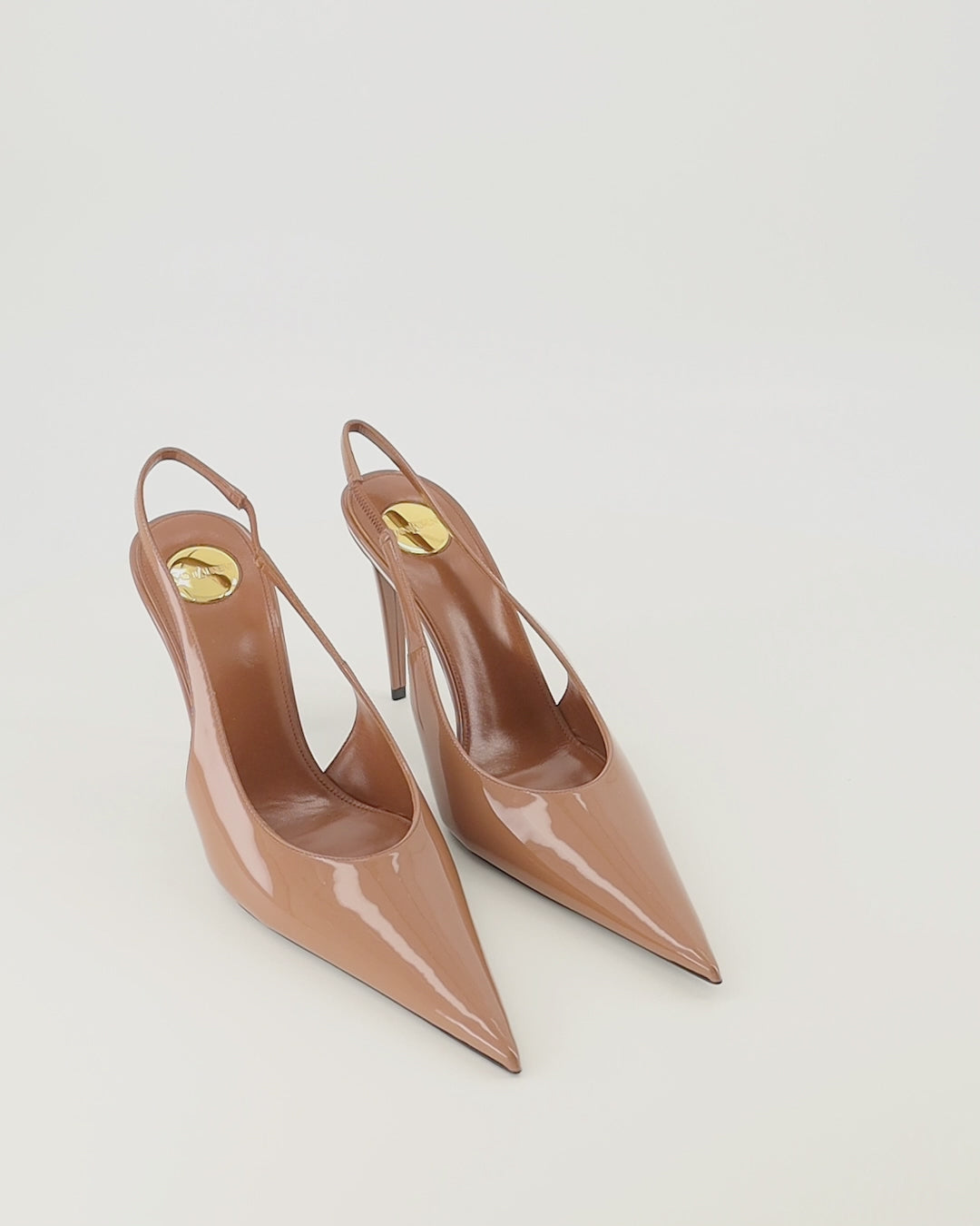 Chaussures ouvertes Guermantes Slingbacks in Beige Patent Leather Saint Laurent Beige Femme