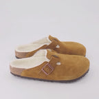 Open shoes Fur slides Birkenstock Brown Man