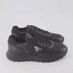 Sneaker Baskets en cuir et Re-Nylon Prada Negro Homme