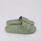 Open shoes Logo slides Moschino Green Man