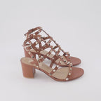 오픈 슈즈 Sandales Rockstud Valentino Garavani 갈색 Femme