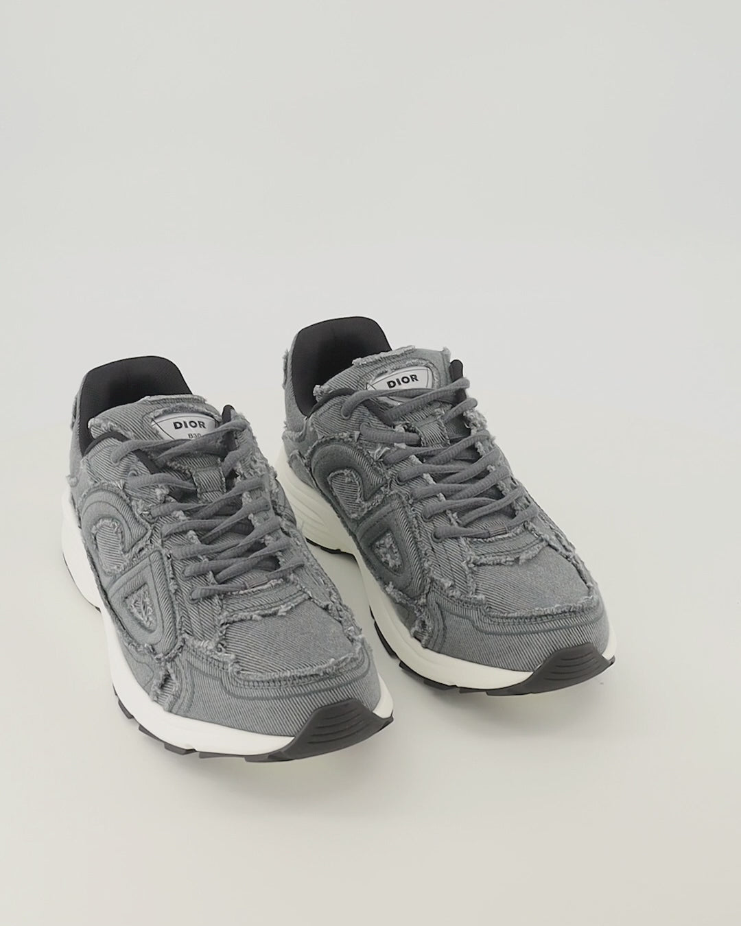 Baskets B30 Denim Effect Gray Sneakers Dior Gris Homme