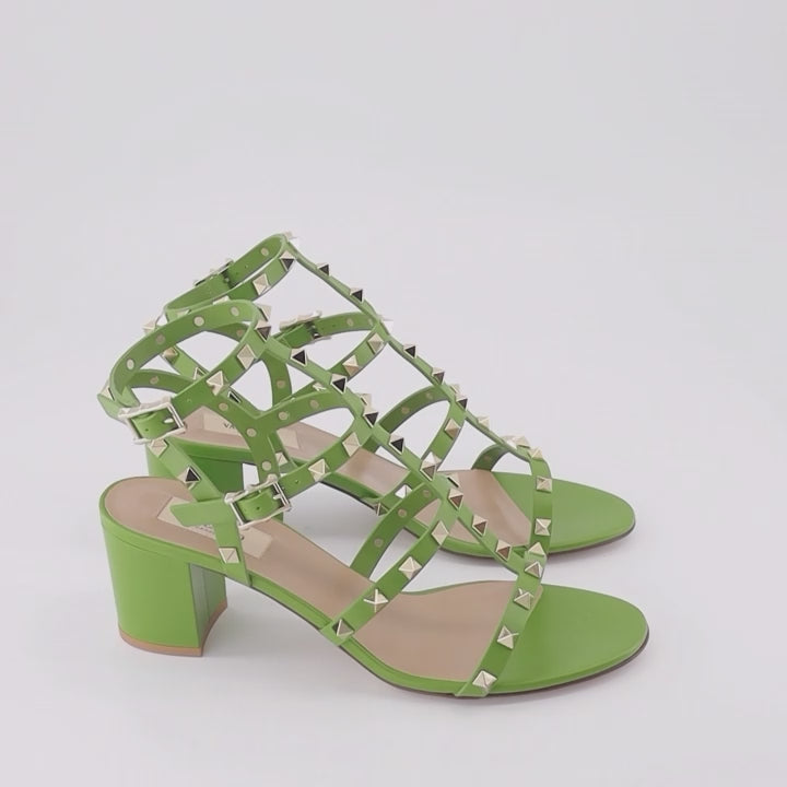 Sapatos abertos Sandales Rockstud Valentino Garavani Verde Femme
