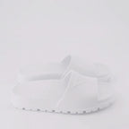 Open shoes Logo slides Prada White Man