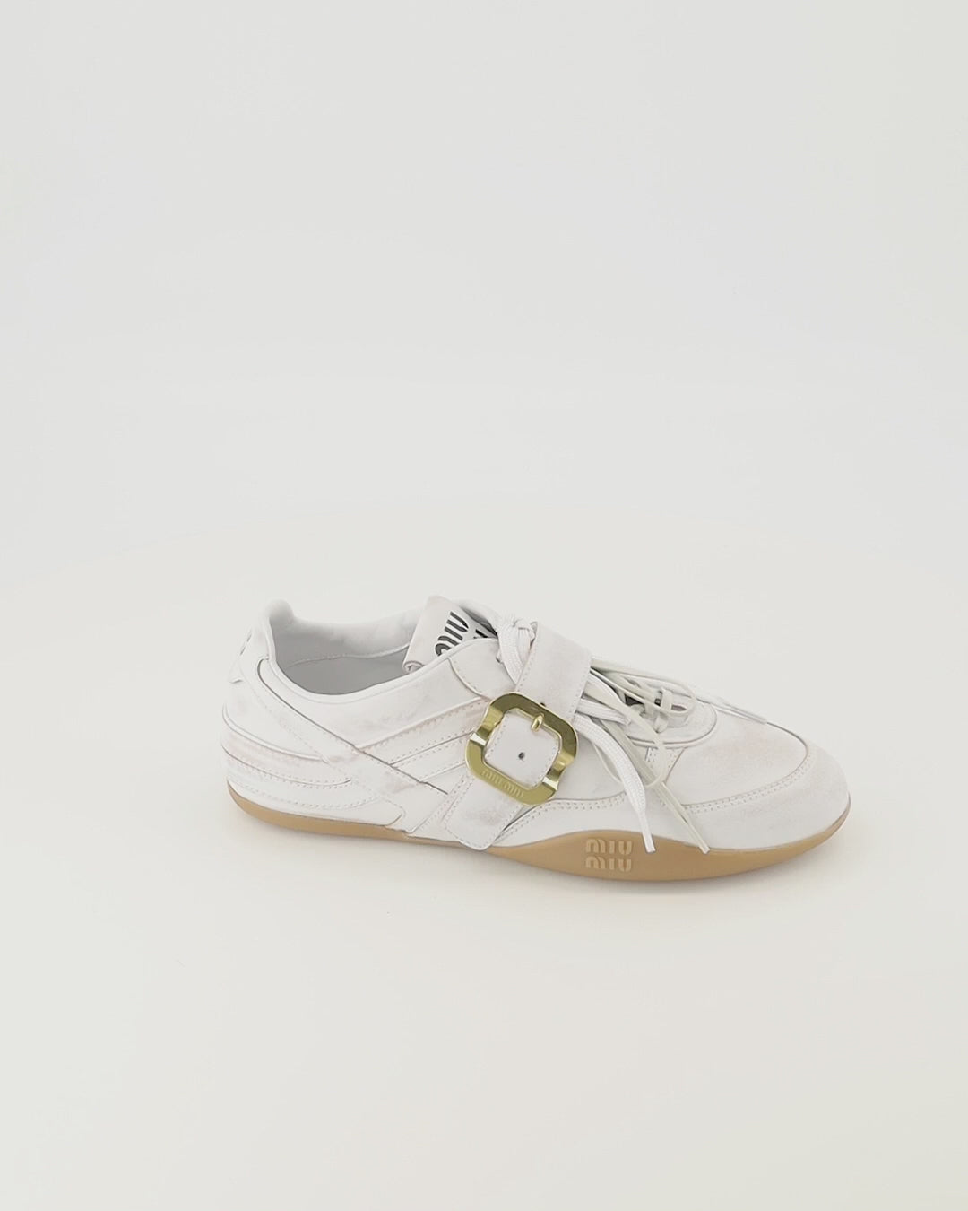 Baskets Baskets Gymnasium en cuir blanc Miu Miu Blanc Femme