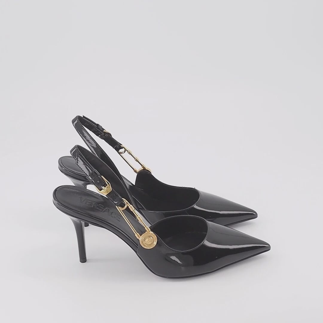 Pumps Escarpins Safety Pin Versace Schwarz Femme