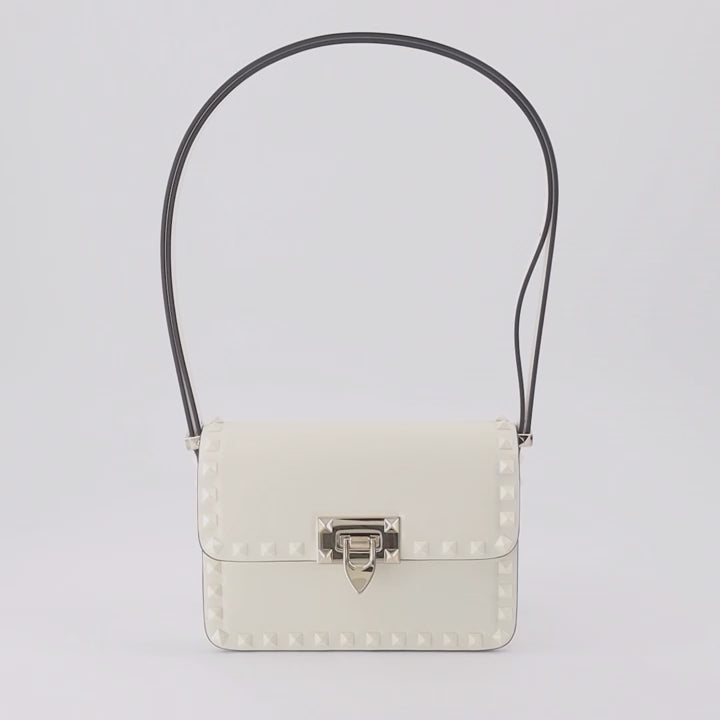 VALENTINO ロックスタッズバッグ 白 ヴァレンティノ ガラヴァーニ ロックスタッズ 23 バッグ - レディース