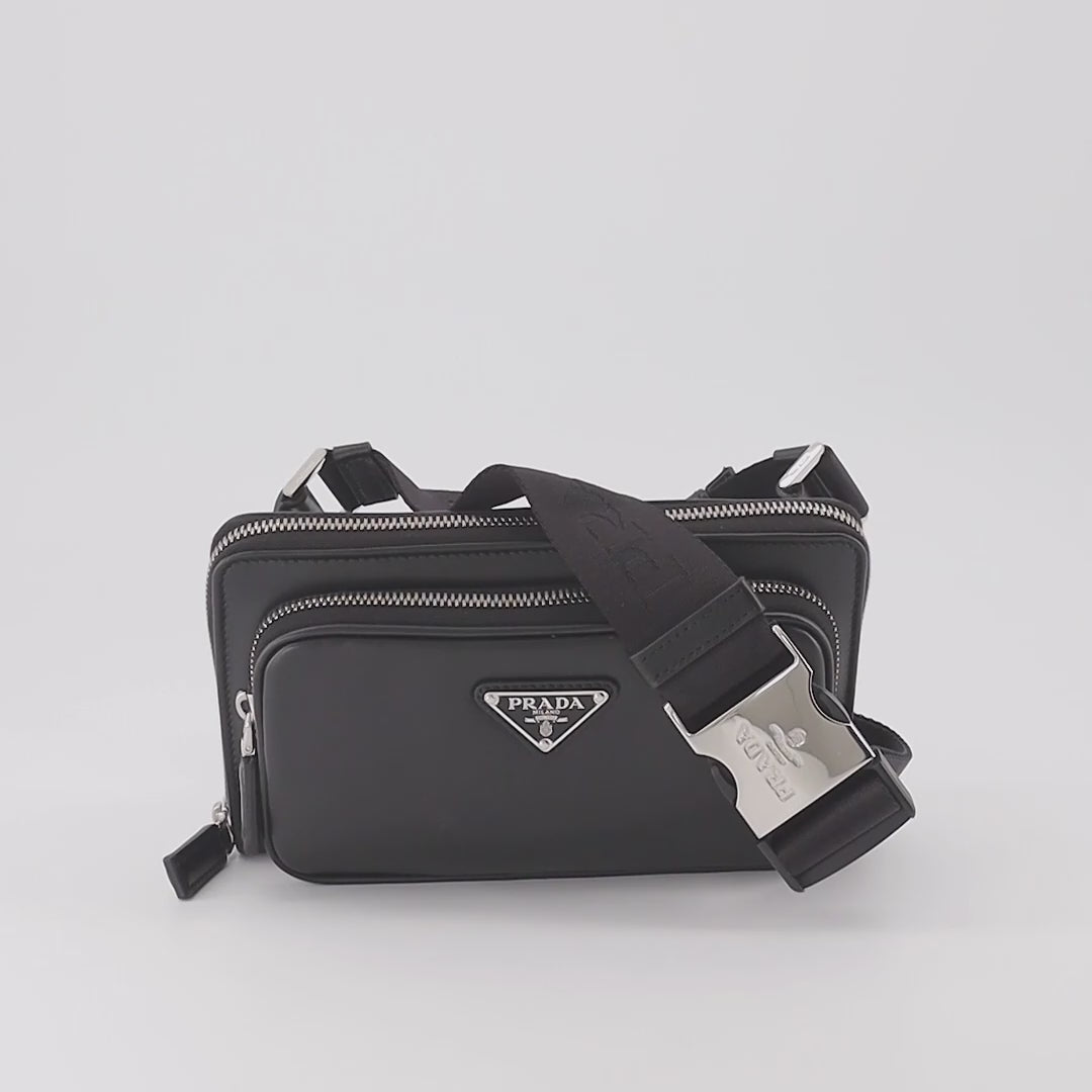 Sacs banane Sac banane en cuir Prada Noir Homme