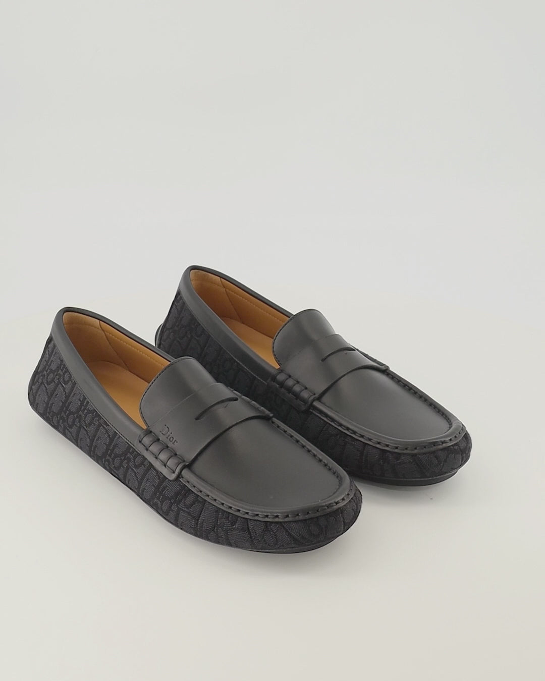 Mocassins Mocassins de Pele Preta Roadie Dior Noir Homme