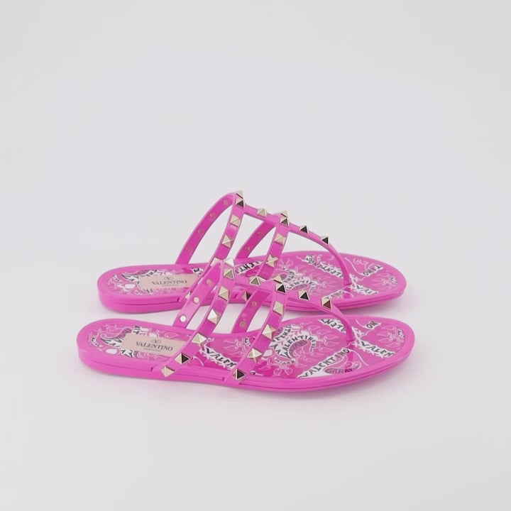 Open shoes Rockstud flip flops Valentino Garavani Pink Women