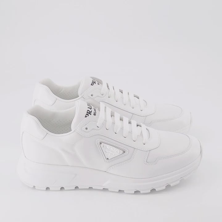 Sneaker Baskets en gabardine Prada Weiß Homme