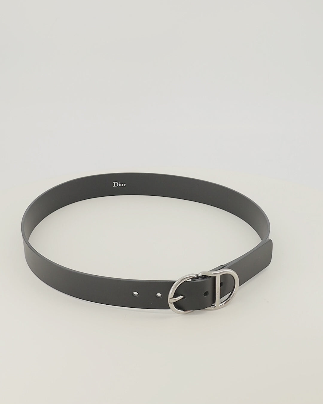 Ceintures CD Black Leather Belt Dior Noir Homme