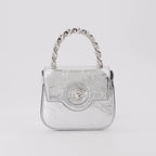 Borse a mano e a spalla Sac petit metallisé La Medusa Versace Argento Femme