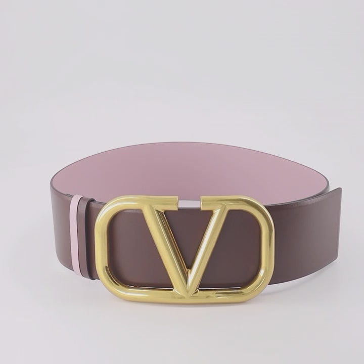 Cinturones Ceinture VLogo réversible Valentino Garavani Marrón Femme