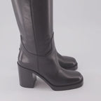 Boots Leather boots Prada Black Women