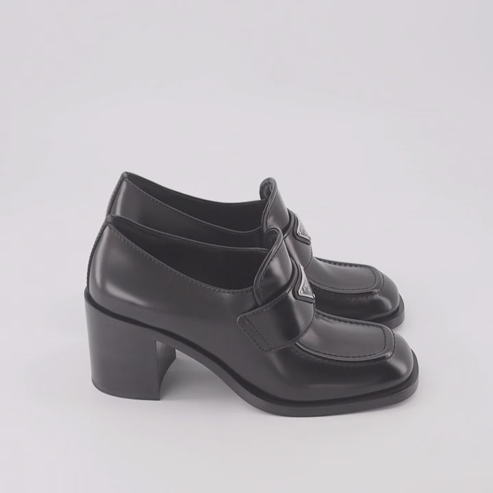 Mocassins Mocassins à talon Prada Noir Femme